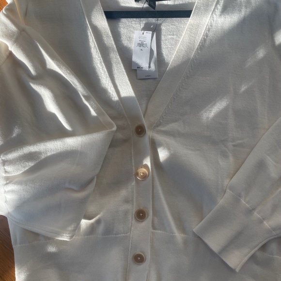 NWT Banana Republic V-Neck Cardigan XL Ivory - Picture 7 of 7
